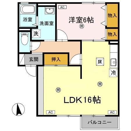 サンガーデン(2DK/1階)の間取り写真