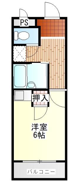 スプリングヒルズ(1K/1階)の間取り写真