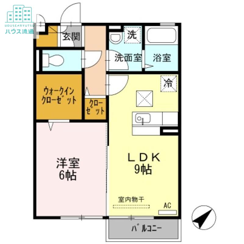 ニューハイツタリカドB(1LDK/1階)の間取り写真