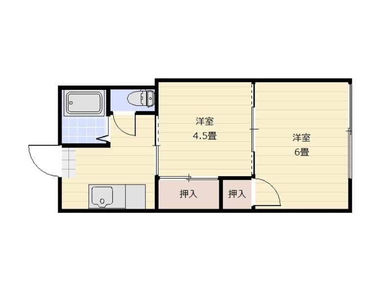 シャルム志木(2K/2階)の間取り写真
