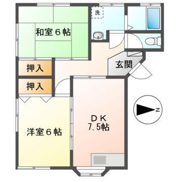 ブルーハイツ(2DK/2階)の間取り写真
