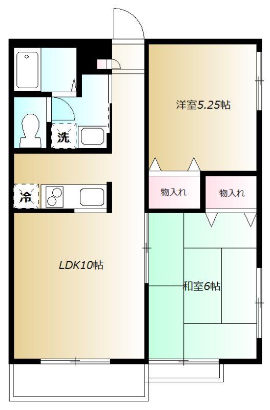 エミネンスハウスII B(2LDK/3階)の間取り写真