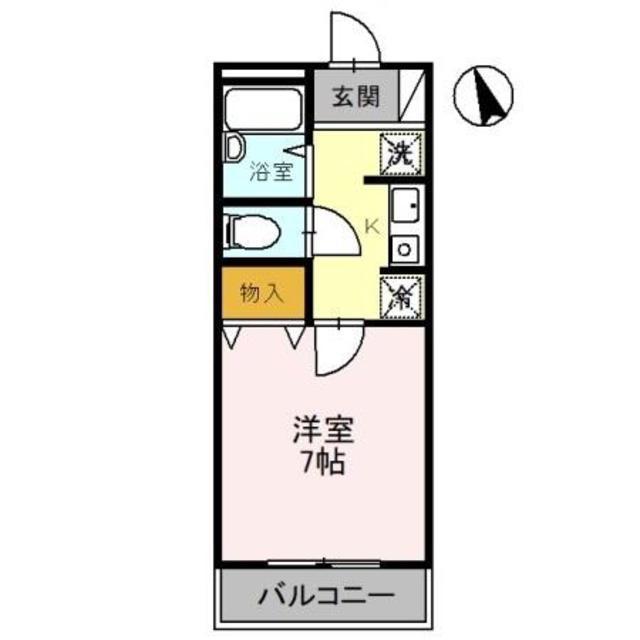 ヒルズ21(1K/1階)の間取り写真