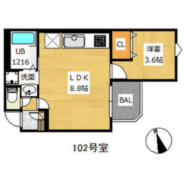 REGALEST CB(1LDK/1階)の間取り写真