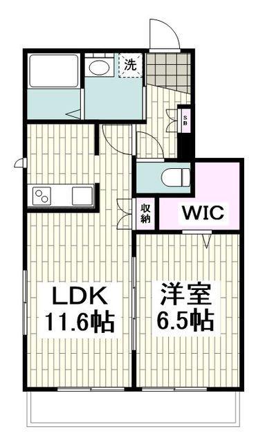 ル ガルデニア(1LDK/1階)の間取り写真