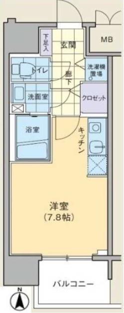 BLAU本町東(ワンルーム/4階)の間取り写真