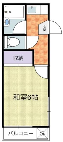 第1幸銀荘(1K/1階)の間取り写真