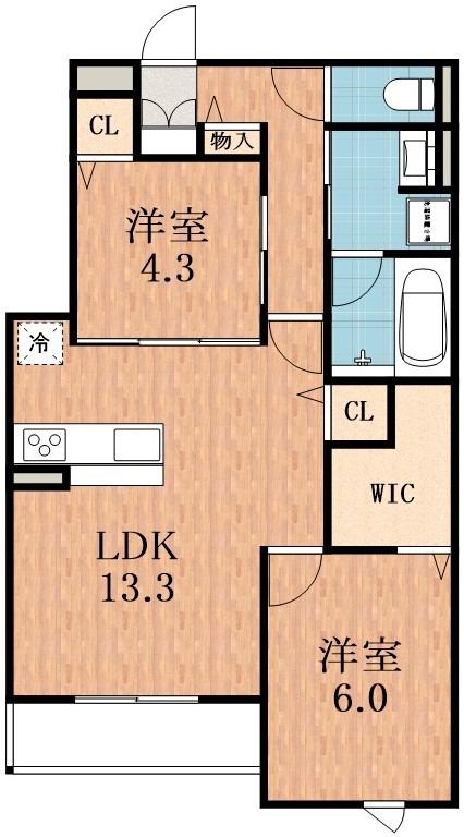 メゾン ド セリジエ(2LDK/1階)の間取り写真
