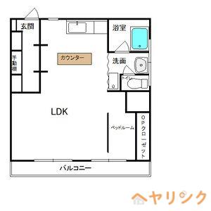 今枝ビル(1LDK/4階)の間取り写真