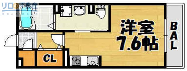 フロントハウス(ワンルーム/2階)の間取り写真