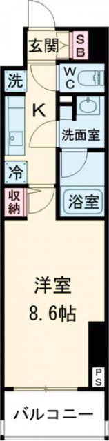 エルスタンザ徳川(1K/12階)の間取り写真