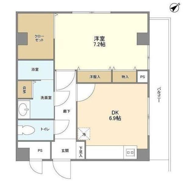 エイペックス上池台(1DK/3階)の間取り写真