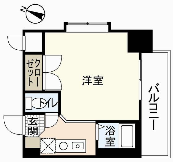 京橋森野ビル(ワンルーム/2階)の間取り写真