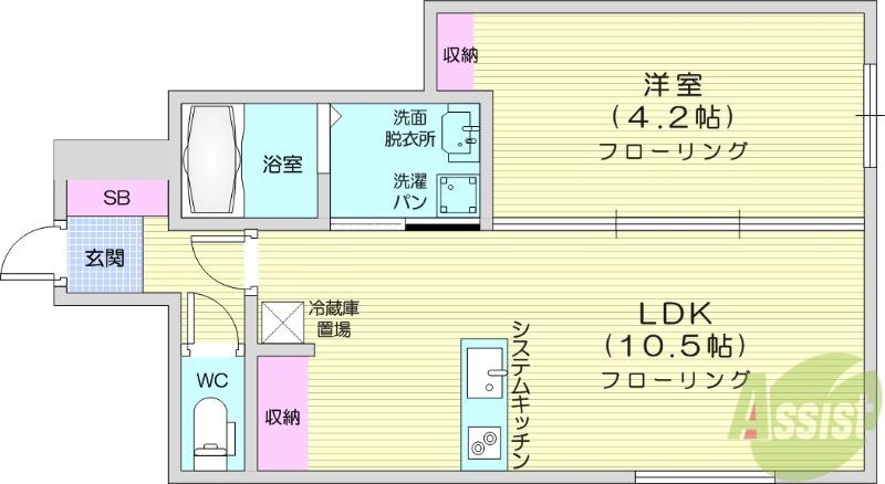 IL MIO CAMPOⅡ(1LDK/1階)の間取り写真