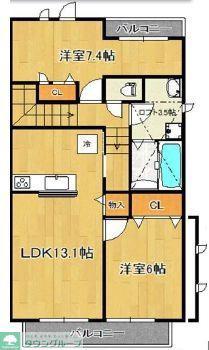 DEPORTARE(2LDK/2階)の間取り写真