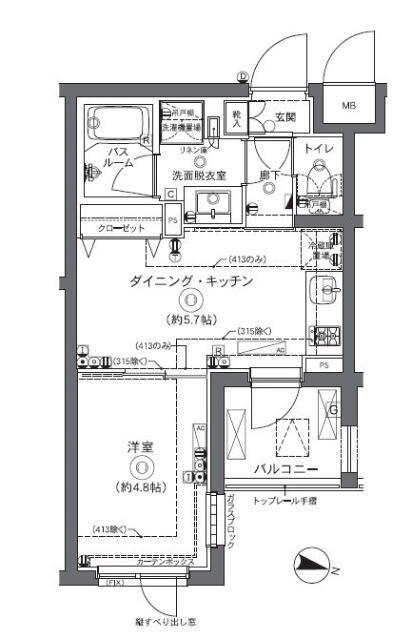 ZOOM中野坂上(1DK/3階)の間取り写真