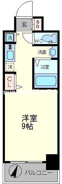 ララプレイスOSAKAウエストPRIME(1K/11階)の間取り写真