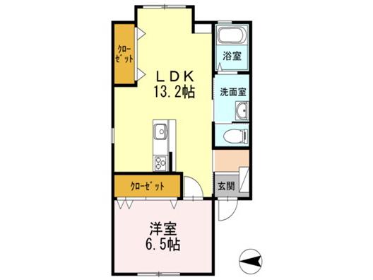コートフィールド(1LDK/1階)の間取り写真