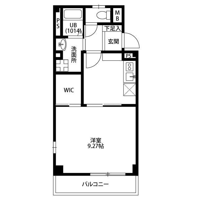 アンプルールフェール茂木(1DK/3階)の間取り写真