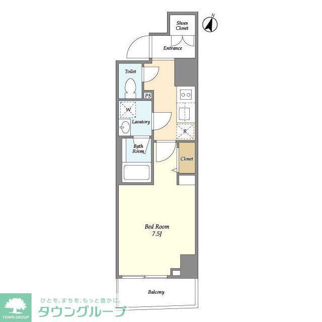 ディームス東新宿(1K/2階)の間取り写真