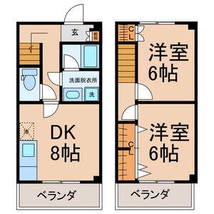 メゾン・サンヒルズA・B・C(2DK/1階)の間取り写真