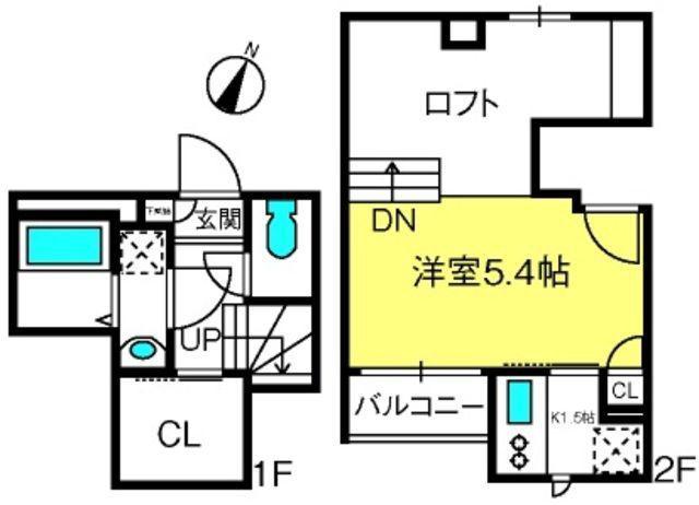 CB大宮サルース(1K/2階)の間取り写真
