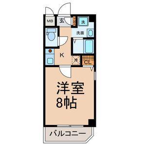 ストゥーディオK(1K/3階)の間取り写真