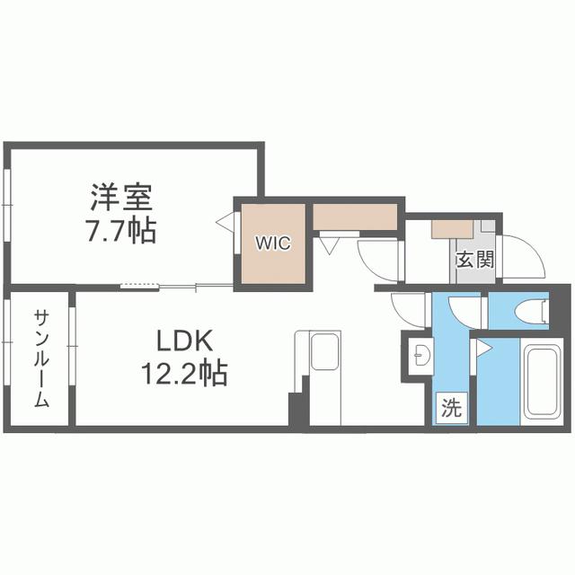 ウィスタリア I(1LDK/1階)の間取り写真