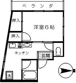 テート大宮(1K/5階)の間取り写真