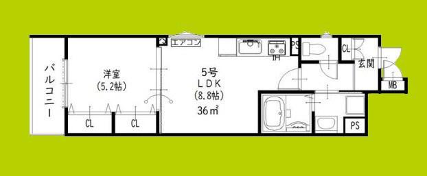 ラモーナ出口(1LDK/2階)の間取り写真