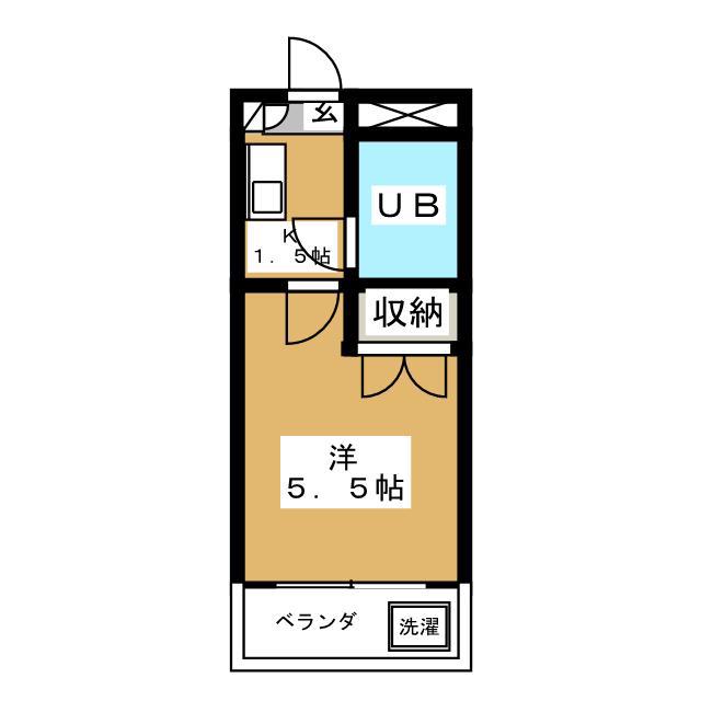 プリンセスコート新宿(1K/1階)の間取り写真