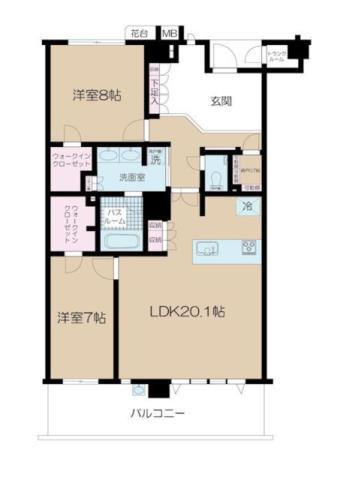 NISSHIN GRANDPALACE 茅ヶ崎東海岸(2LDK/3階)の間取り写真