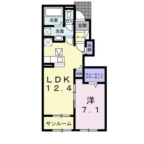 スリザリンIII(1LDK/1階)の間取り写真