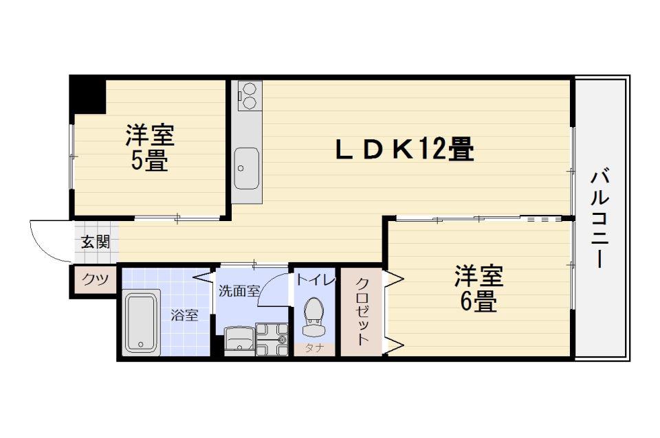 アメニティきしゃば(2LDK/5階)の間取り写真