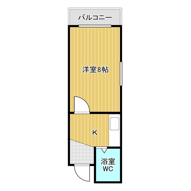メゾンK(1K/6階)の間取り写真