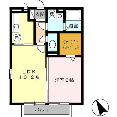 セジュール・ナカ(1LDK/2階)の間取り写真
