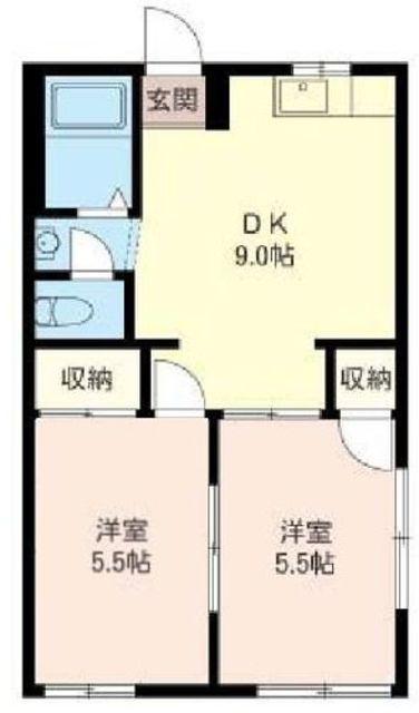 サンパレス清瀬(2DK/1階)の間取り写真
