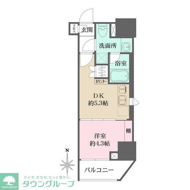 ルフォンプログレ元浅草マークス(1DK/10階)の間取り写真