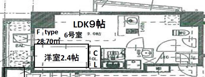 エスリードレジデンス大阪福島フロント(1LDK/14階)の間取り写真