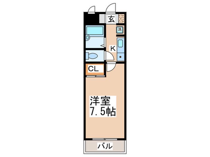 スタンドアップ古市(1K/4階)の間取り写真