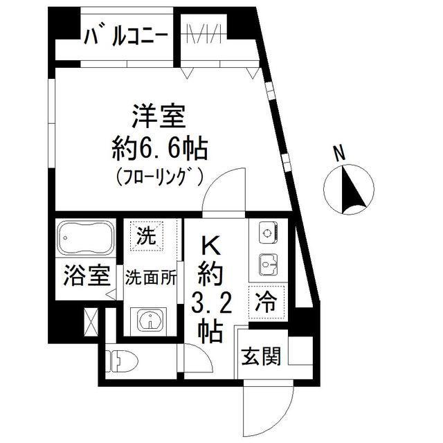 シャルム住吉(1K/1階)の間取り写真