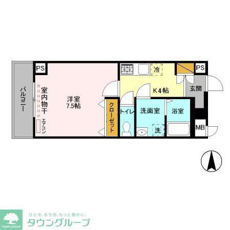 ポワール・K(1K/5階)の間取り写真