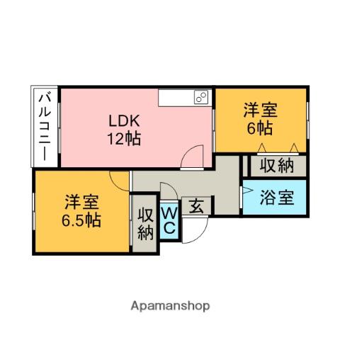 トリヴァンFUJII(2LDK/3階)の間取り写真