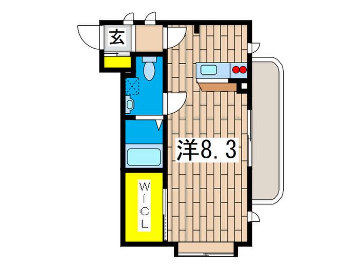 ヴィーナスコート(ワンルーム/2階)の間取り写真