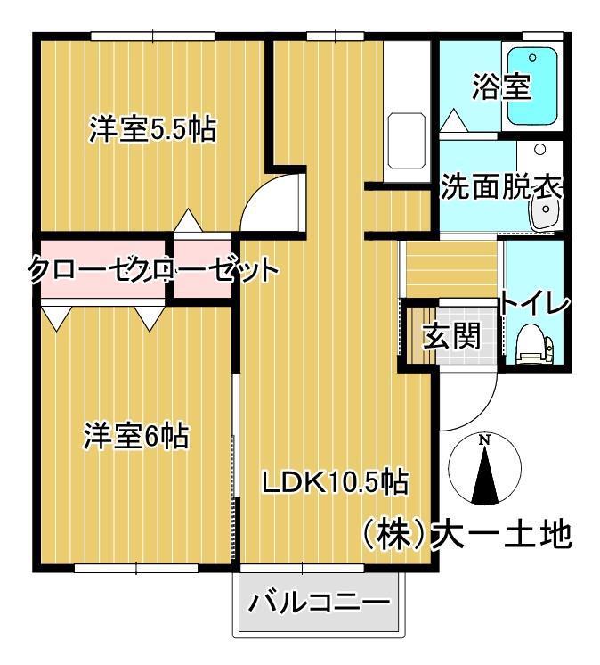 エーデルワイス(2LDK/1階)の間取り写真