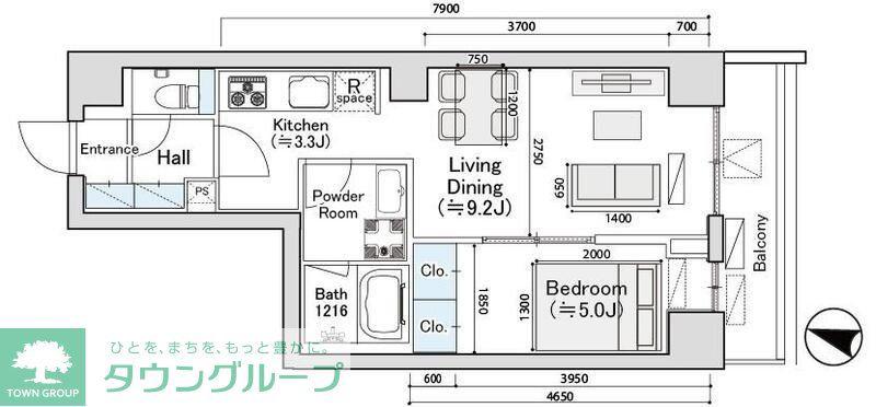 ディオスプラド(1LDK/3階)の間取り写真