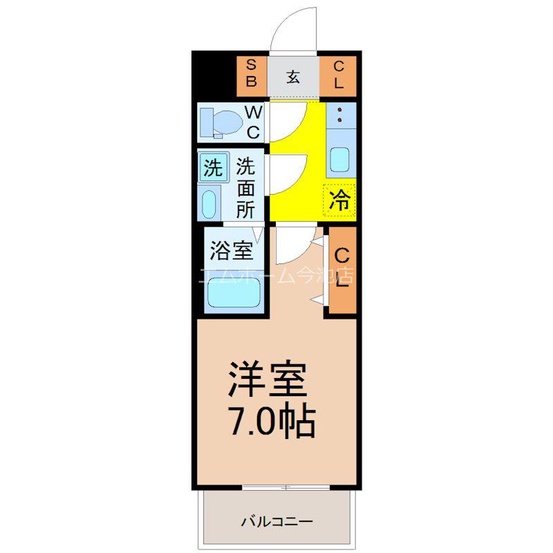 S-RESIDENCE堀田ノース(1K/2階)の間取り写真