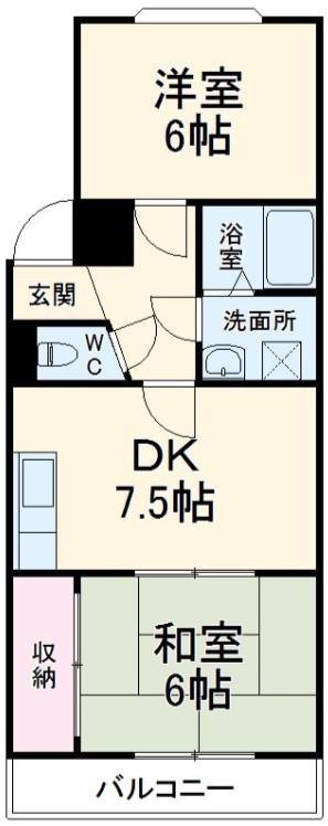 アーバン宮前(2DK/2階)の間取り写真