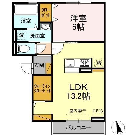 かすみそう(1LDK/2階)の間取り写真