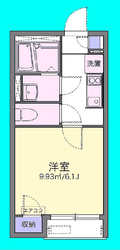 アメニティささきの(1K/2階)の間取り写真
